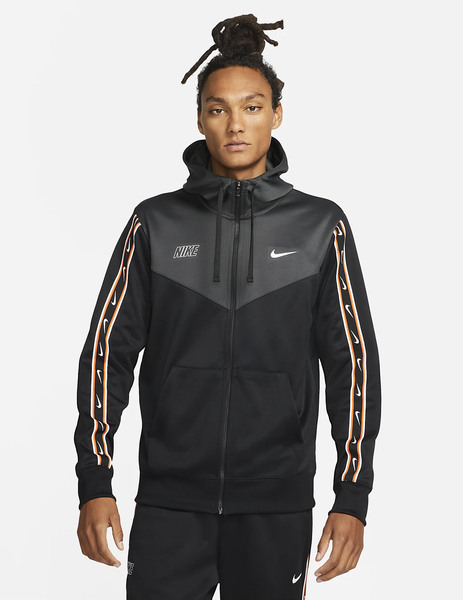 SUDADERA NIKE ABIERTA CON CAPUCHA PARA HOMBRE NEGRA