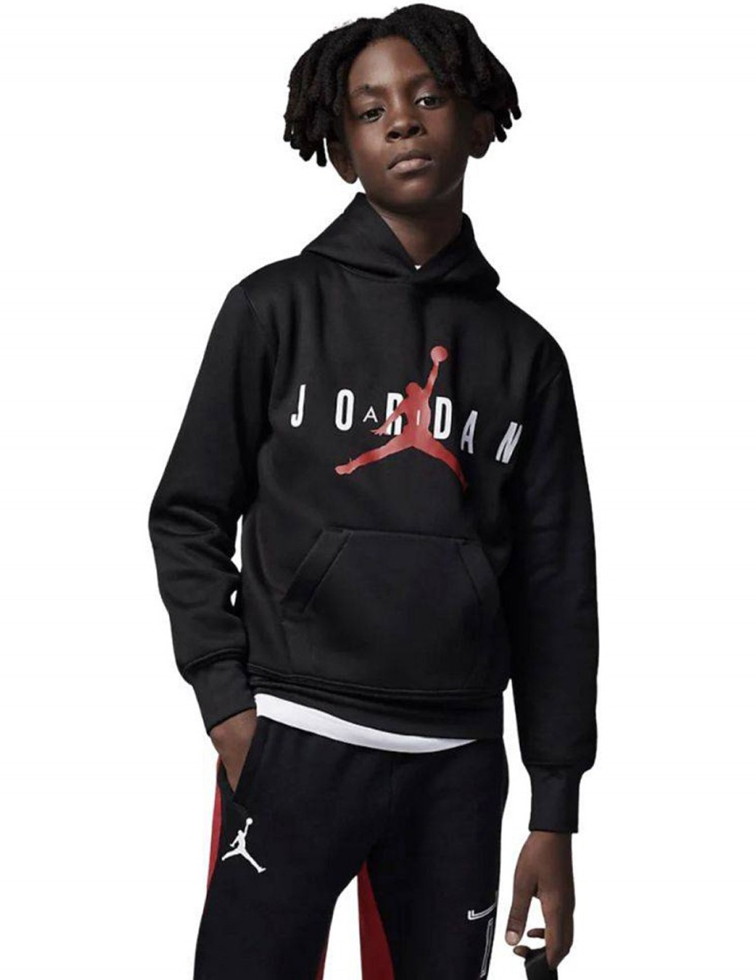 SUDADERA JORDAN DE NI O NEGRA CON CAPUCHA JUMPMAN