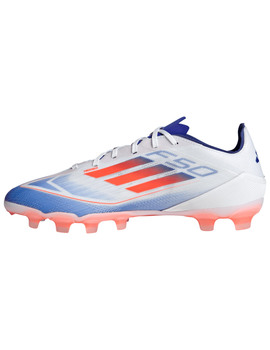 bota de fútbol adidas F50 PRO MG, blanco/azul