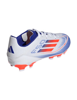 bota de fútbol adidas jr F50 LEAGUE MG , blanco/azul