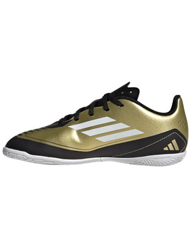 bota de fútbol sala adidas F50 CLUB IN J MESSI, dorado/negro