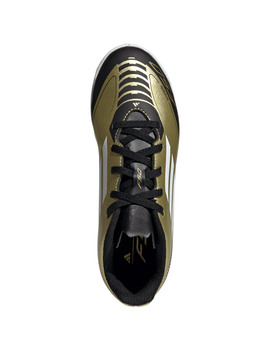 bota de fútbol sala adidas F50 CLUB IN J MESSI, dorado/negro