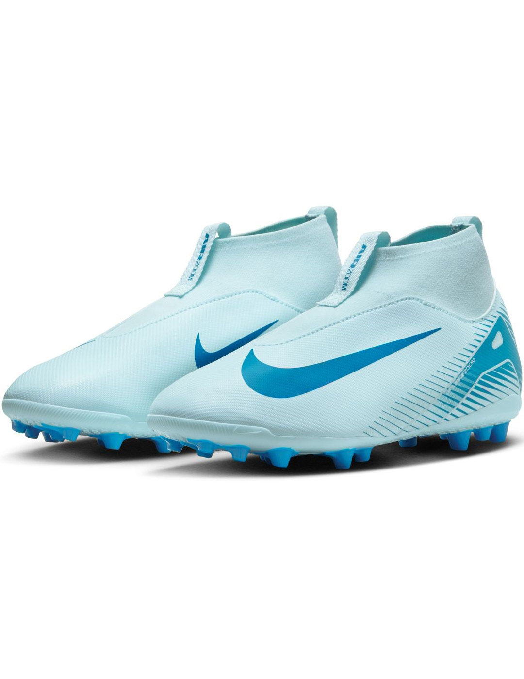 bota de fútbol niñ@ nike sin cordones ZOOM SUPERFLY 10 ACADEMY AG, celeste