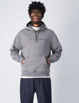 sudadera champion con capucha gris