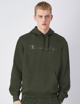 sudadera champion con capucha verde