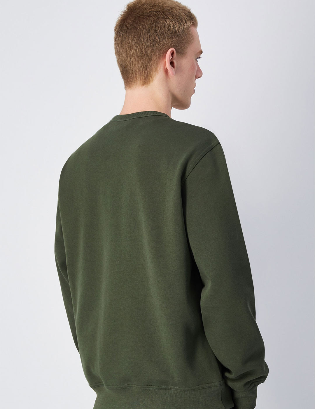 sudadera champion cuello redondo verde militar