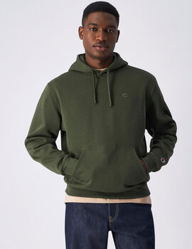 sudadera champion con capucha verde militar