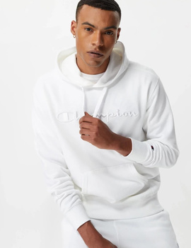 sudadera champion con capucha blanco