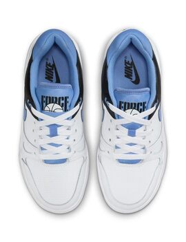 zapatilla nike junior FULL FORCE LOW, blanco/negro/celeste