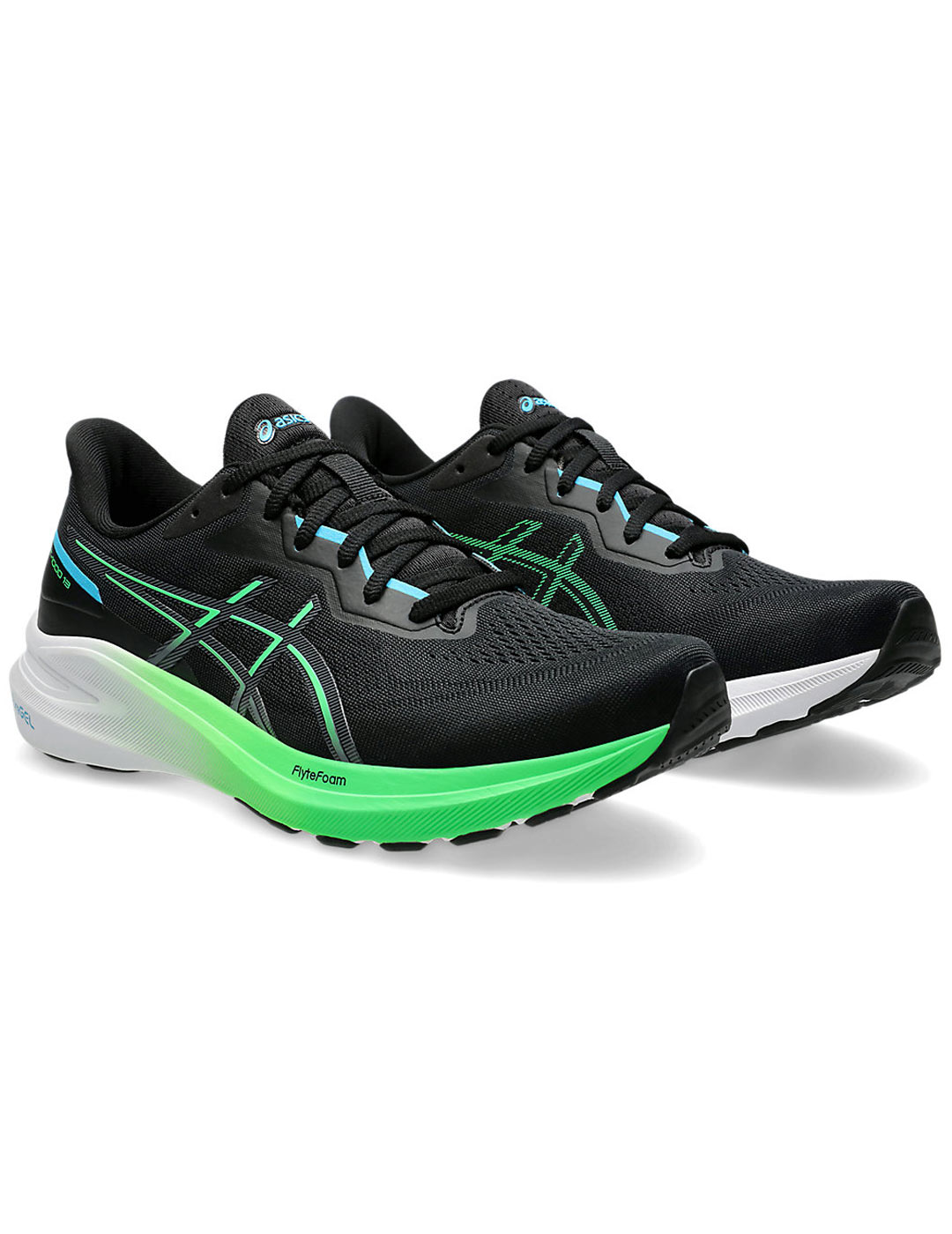 zapatilla running hombre asics GT-1000 13, negro/verde