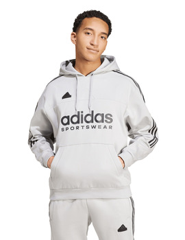 sudadera hombre capucha adidas TIRO FL, gris/negro