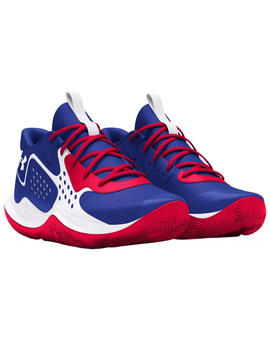 zapatilla baloncesto under armour junior  GS JET '23, azulón/rojo/blanco