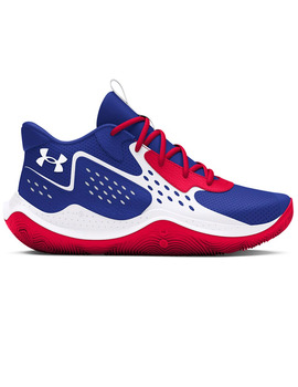 zapatilla baloncesto under armour junior  GS JET '23, azulón/rojo/blanco