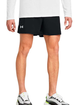 short hombre under armour  LAUNCH 5'', negro