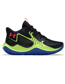 zapatilla baloncesto under armour junior  GS JET '23, negro/verde