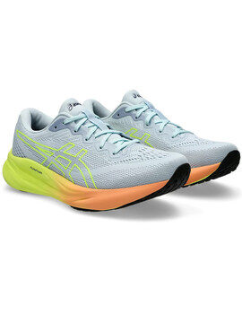 zapatilla running mujer asics GEL-PULSE 15, gris/amarillo/naranja