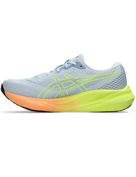 zapatilla running mujer asics GEL-PULSE 15, gris/amarillo/naranja