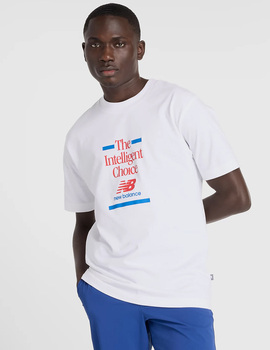 camiseta hombre manga corta new balance ATHLETICS RELAXED CHOICE, blanco