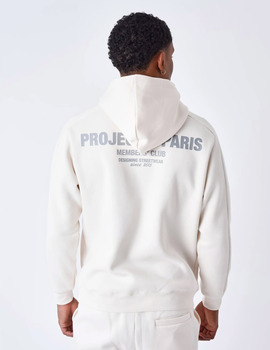 sudadera capucha hombre Project Paris, blanco