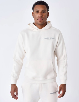 sudadera capucha hombre Project Paris, blanco