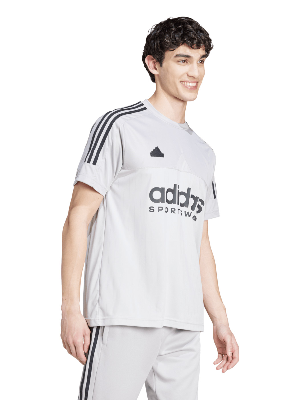 camiseta manga corta hombre adidas  TIRO TEE, gris/negro