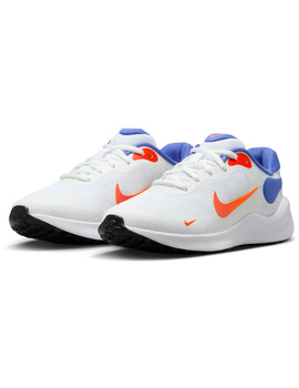 zapatilla junior nike REVOLUTION 7, blanco/azul