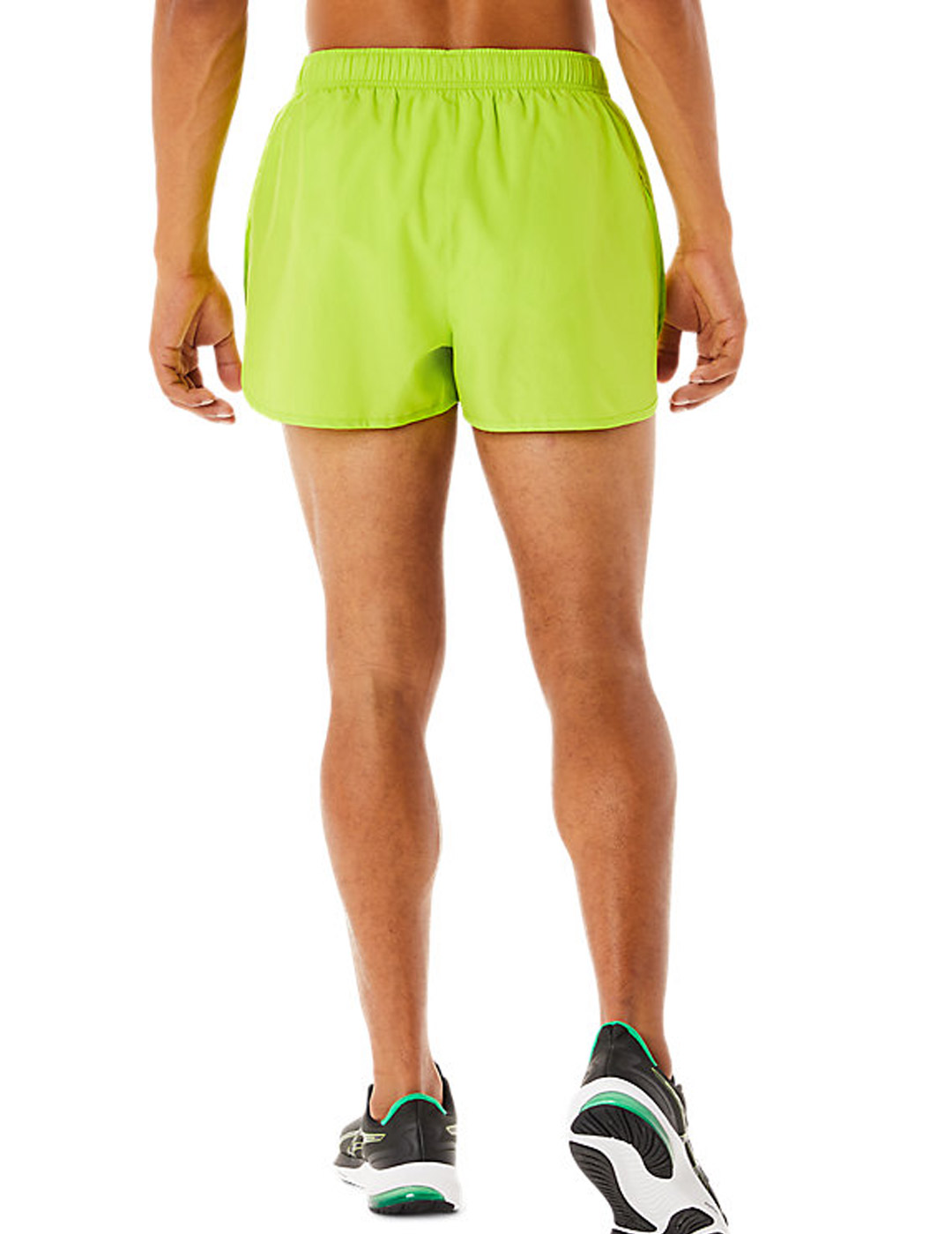 short running competición hombre asics CORE SPLIT verde fluor