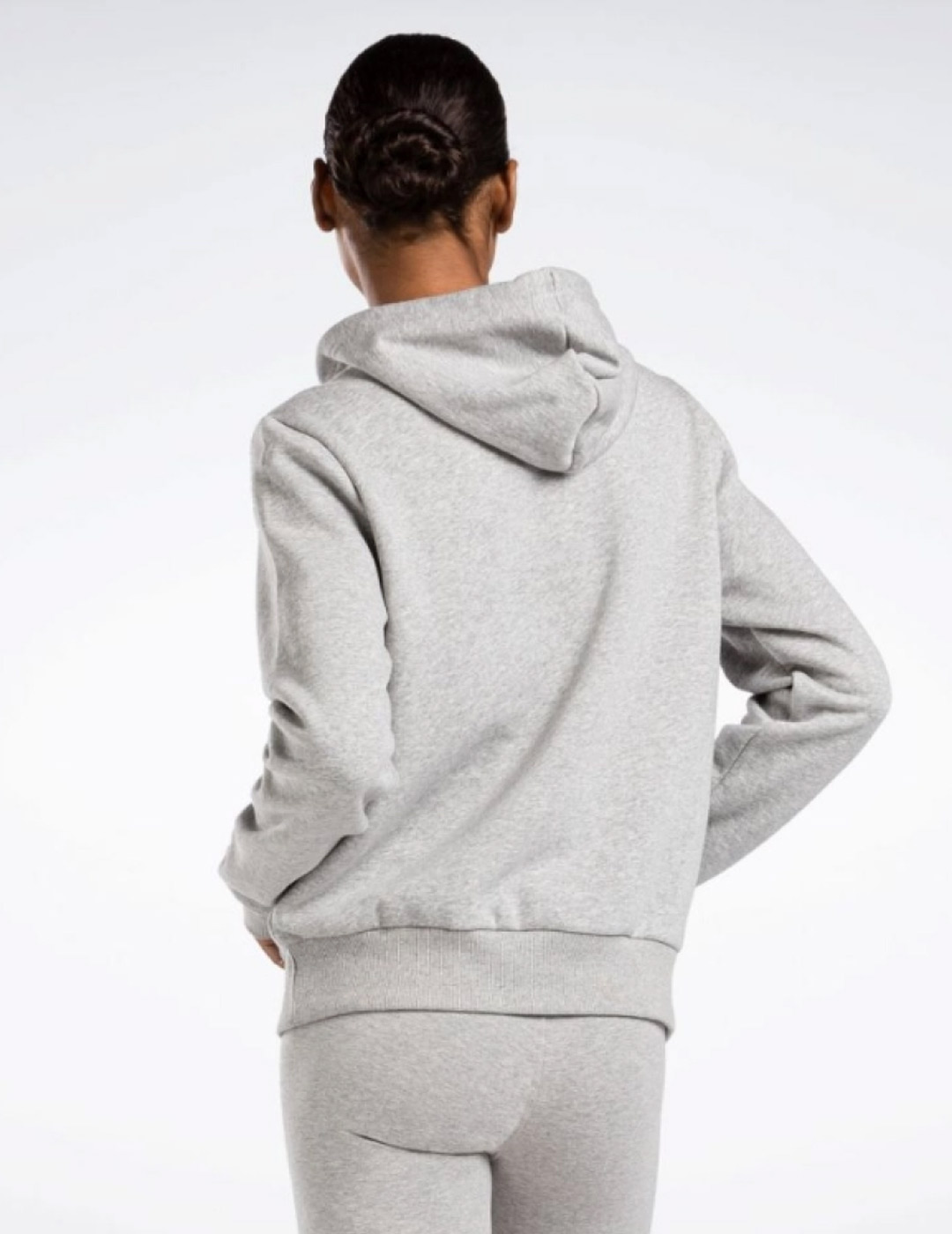 sudadera de capucha mujer reebok logo grande, gris