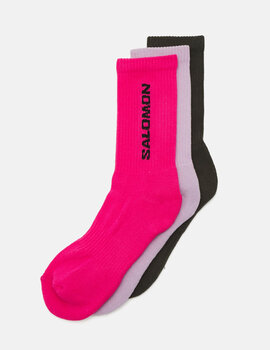 calcetines salomon  EVERYDAY CREW 3-PACK, rosa/malva/gris