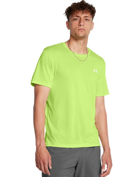 camiseta técnica hombre under armour manga corta, verde fluor