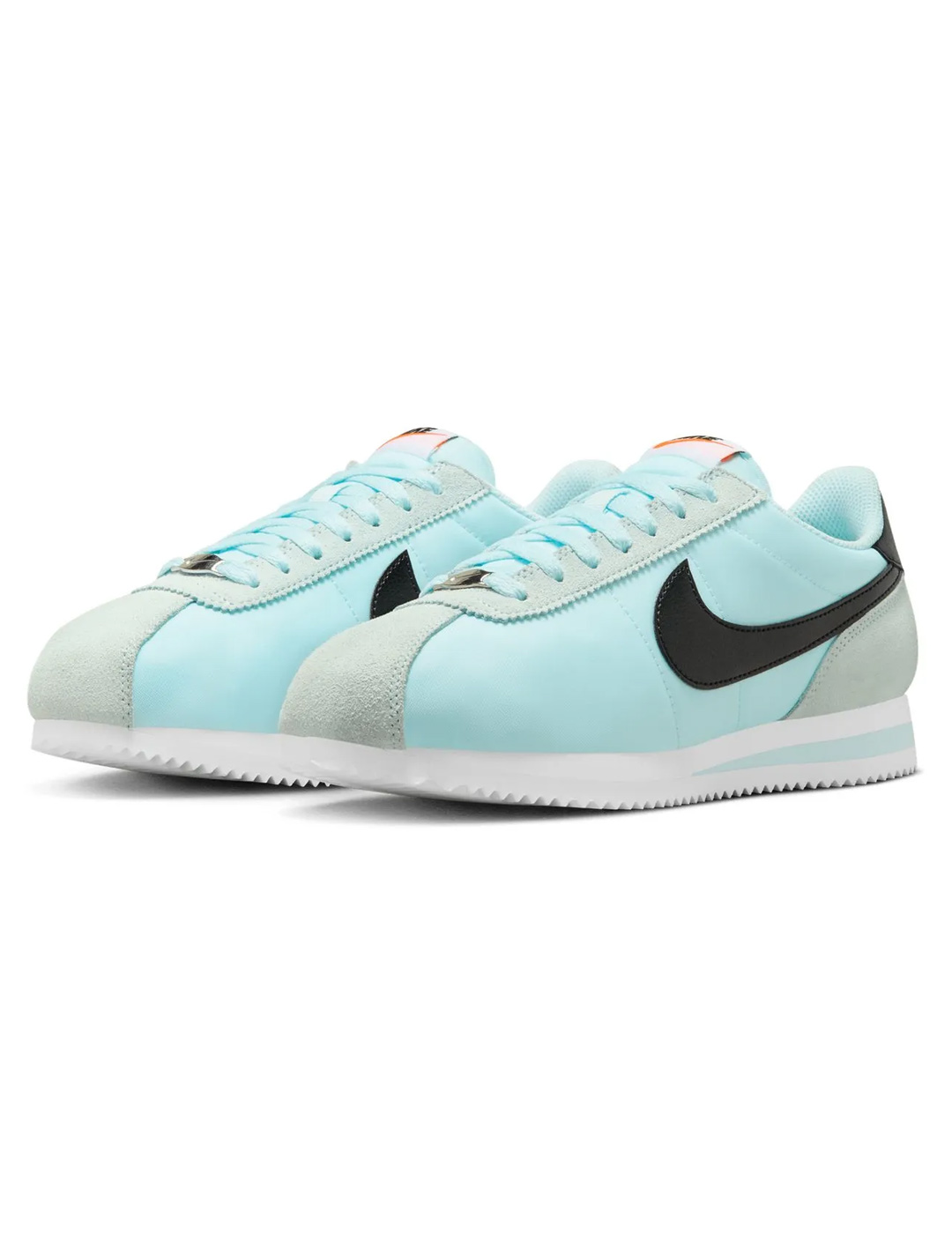 zapatilla unisex nike  CORTEZ TEXTILE, celeste/negro