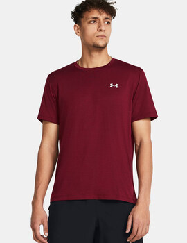 camiseta manga corta técnica hombre under armour, granate