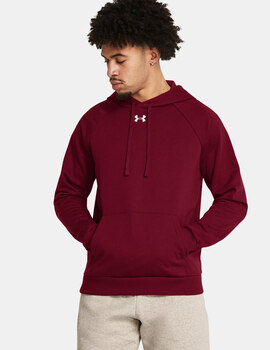 sudadera capucha algodón hombre under armour, granate