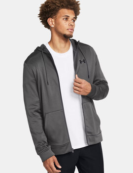 sudadera abierta con capucha hombre, under armour gris