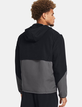 chubasquero, paravientos hombre under armour, negro/gris