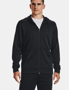 sudadera abierta de capucha hombre under armour, negro