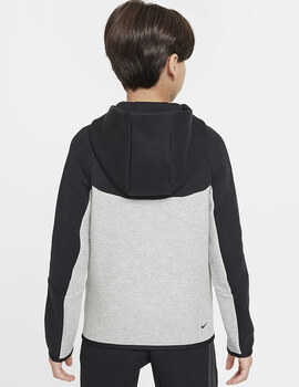 sudadera nike junior  SPORTSWEAR TECH FLEECE, gris/negro