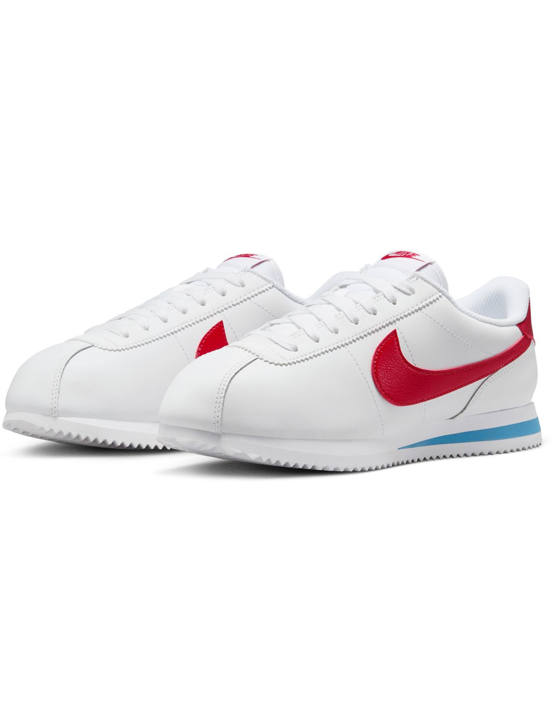 zapatilla mujer nike  CORTEZ LEATHER, blanco/rojo