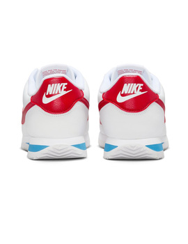 zapatilla mujer nike  CORTEZ LEATHER, blanco/rojo