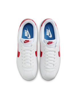 zapatilla mujer nike  CORTEZ LEATHER, blanco/rojo