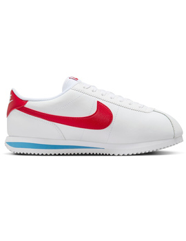 zapatilla mujer nike  CORTEZ LEATHER, blanco/rojo