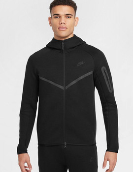 sudadera abierta hombre nike TECH FLEECE negro