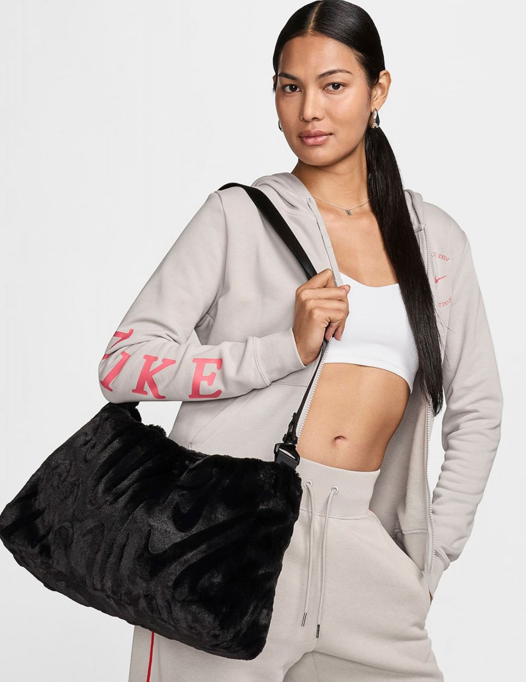 bolsa de deporte mujer nike   FAUX FUR TOTE (10L), negro