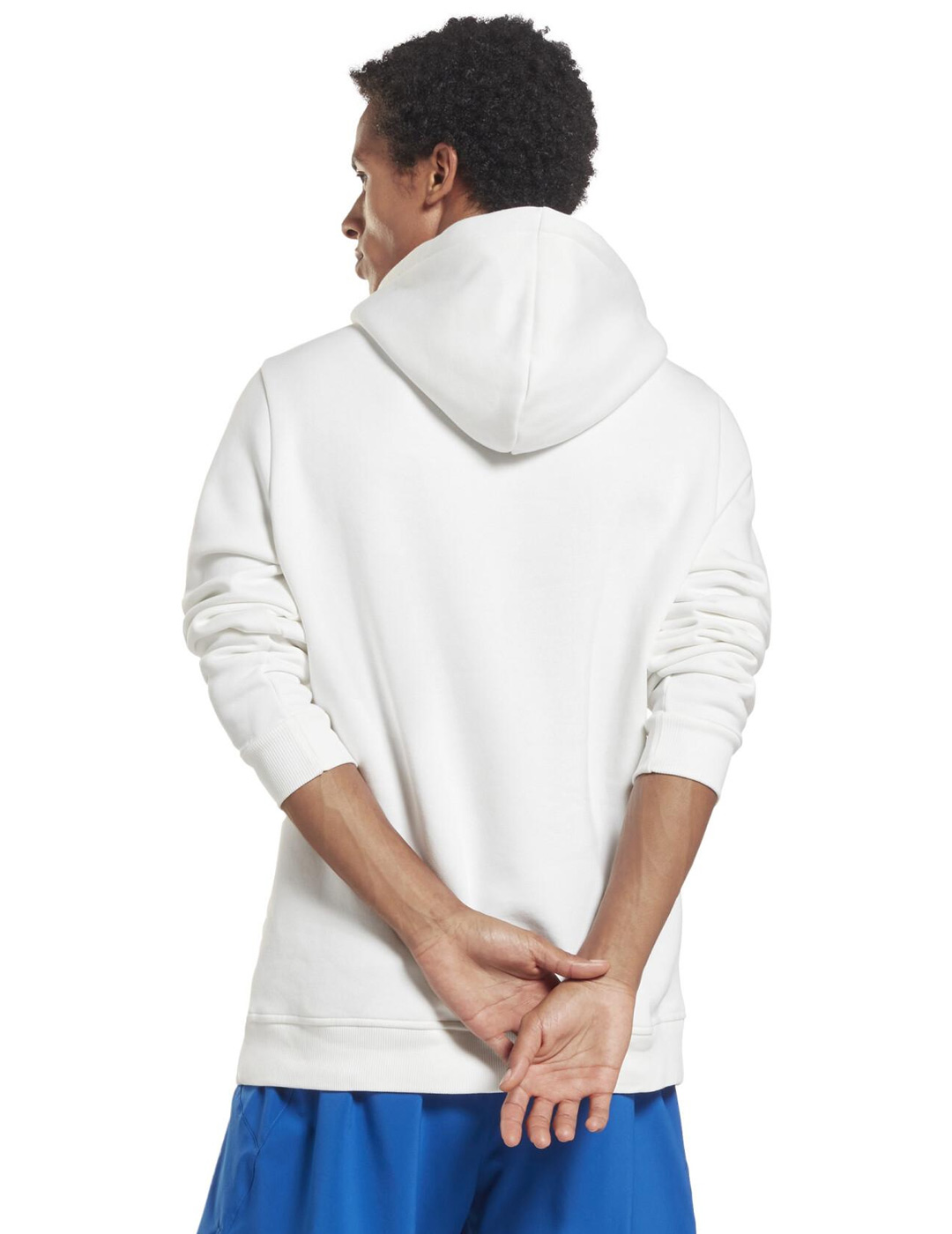 sudadera algodón con capucha hombre reebok,logo grande blanco