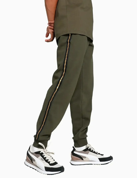 pantalón largo puma con puño hombre verde oliva