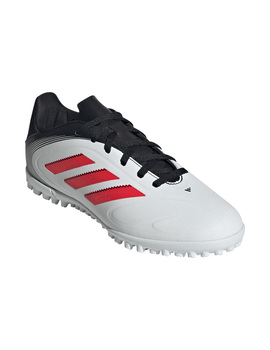 bota de fútbol turf junior adidas COPA PURE III CLUB, blanco/negro/rojo