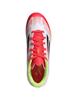 bota de fútbol adidas junior F50 LEAGUE 2G/3G AG, blanco/rojo/amarillo