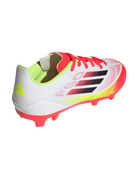 bota de fútbol adidas junior F50 LEAGUE 2G/3G AG, blanco/rojo/amarillo