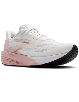 zapatilla running mujer Brooks LAUNCH 11, blanco/rosa/oro