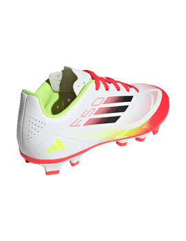 bota de fútbol adidas junior F50 CLUB FG/MG, blanco/rojo